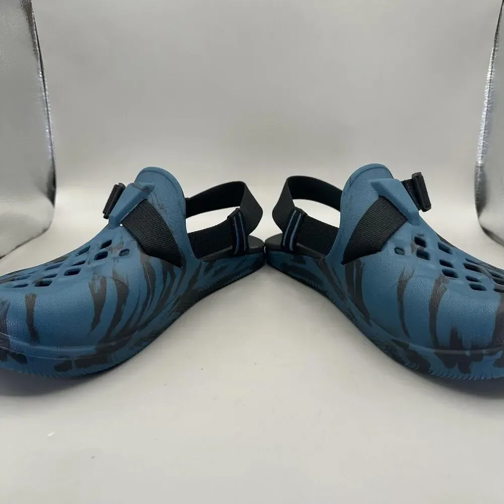 Chaco Chillos Closed Toe Sandals Mens Size 9 Blue Camo Slip On Adjustable Strap